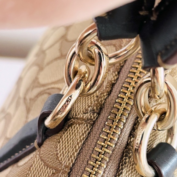 Coach Brown Signature Small Kelsey Satchel Tote Bag F36625 - Picture 9 of 13